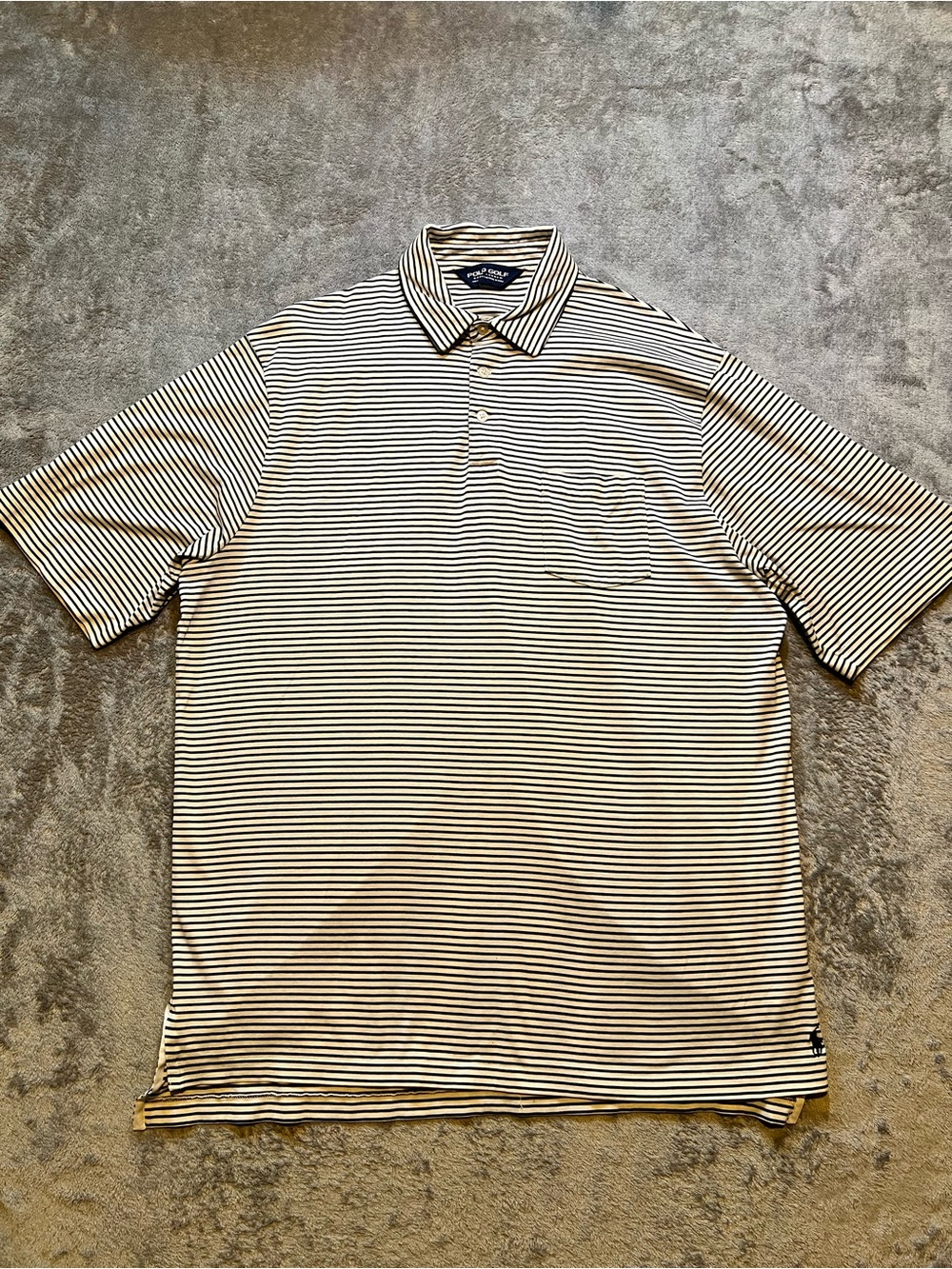 Ralph Lauren Polo Golf Striped Short-Sleeve in White and Navy